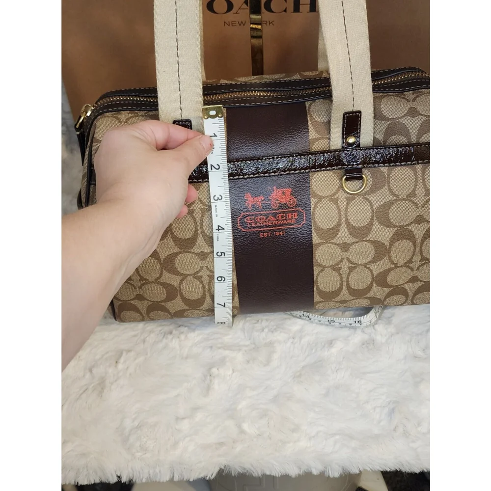 Coach Signature Canvas Satchel in Khaki/Brown